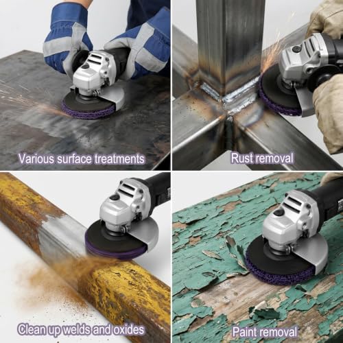10 Pack Strip Discs Rust Remover Wheel for Angle Grinder, 4” x 5/8” Paint Strip Wheel, Quick Abrasive Discs for Removing Rust, Oxidation, Paint & Coating from Metal and Wood