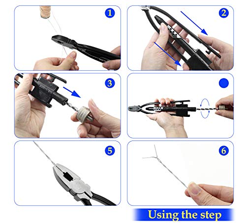 Bonsicoky 2 Pieces Aircraft Safety Wire Twisting Pliers Set 6" & 9" 6"&9" Wire Plier + 100 FT Wire