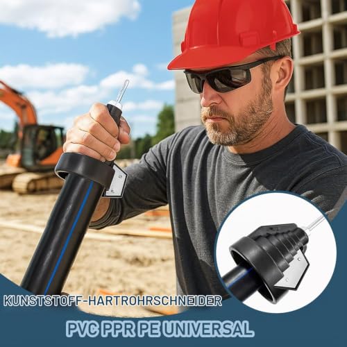 PE Pipe Deburring Tool for 20-63mm Plastic Pipe Chamfer Tool | For PE pipe 20 mm, PVC, PP, high-performance pipe deburrer, for copper pipes, rosettes for radiator pipes