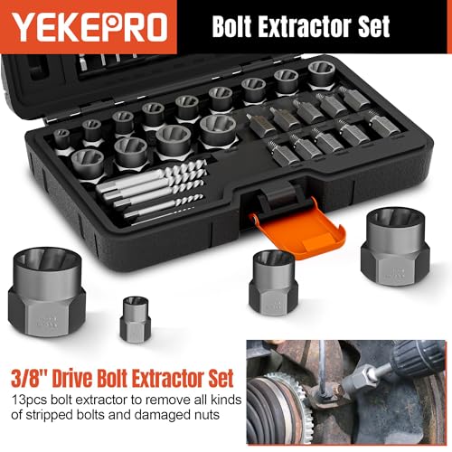 40PCS Metric Bolt & Screw Extractor Set and Left Hand Drill Bit Set 40PCS