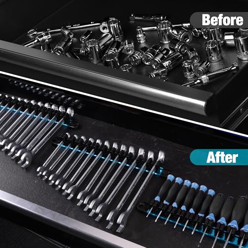 DURATECH 6PCS Magnetic Screwdriver & Wrench Organizer with 72 Slots