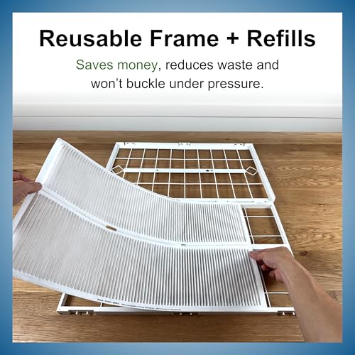 Woosh 16x25x1 Refillable Air Filter MERV 8 Furnace 4-Pack Starter Kit
