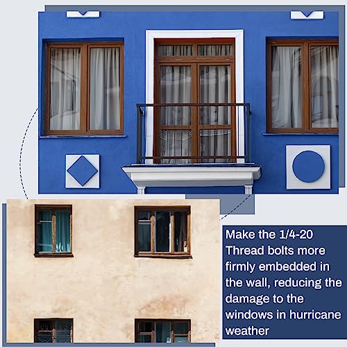 Hicarer 100 Pcs Lead Anchors for Concrete 1/4-20 Thread Hurricane Shutter