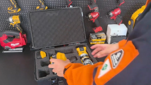 Hard Case for Dewalt Router - Tool Bag for Cordless Woodworking Router Tool Charcoal Large Capacity