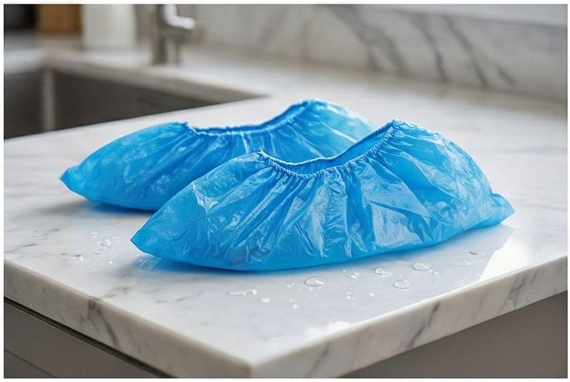 Blue Shoe Covers, Disposable Non-Slip Overshoes, Shoe Covers, Rain Covers, Rain Shoe Protector, Bicycle Overshoes, Waterproof Shoe Cover, Overshoes (30, 40 x 15 cm) 30 40x15cm