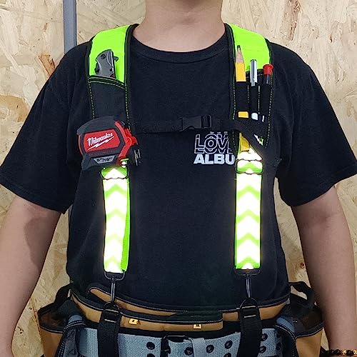 KUNN Tool Belt Suspenders Reflective & Electrical Tape Holder Reflective Tape Thong