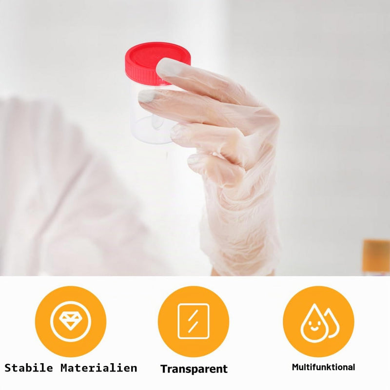 Healifty Sample Cups Pack of 50 40 ml Plastic Containers with Leak-proof Screw Lid for Chair Samples Laboratory Supplies Sealed Chair Container for Medical Sampling