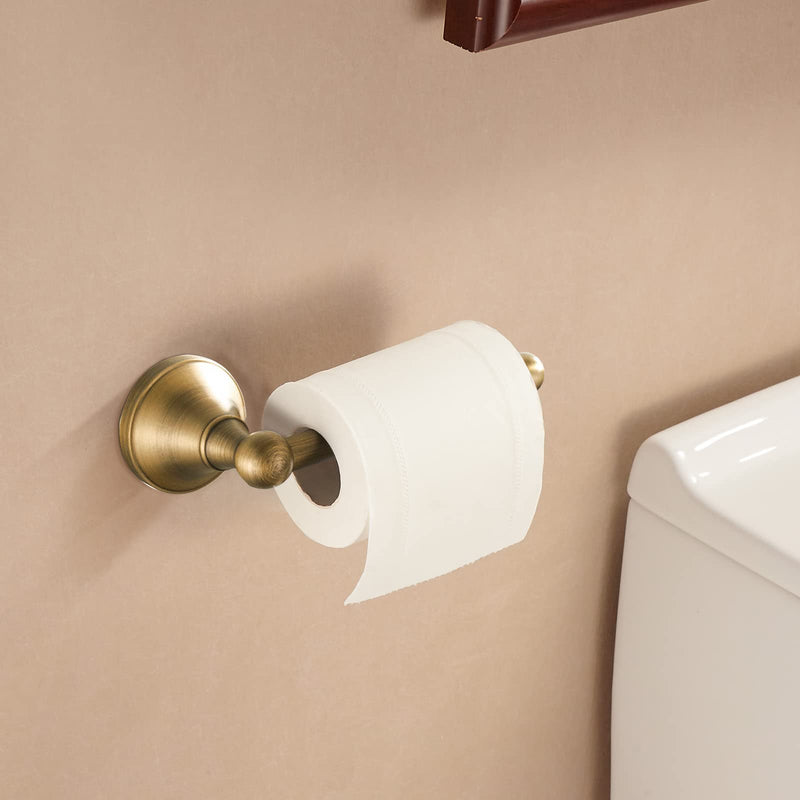 WOLIBEER Brass Toilet Paper Holder,AntiqueTowel Ring Oval Bathroom Tissue Roll Holder Hanger Bath Accessories Hardware Wall Mounted 2 Pieces Brass B