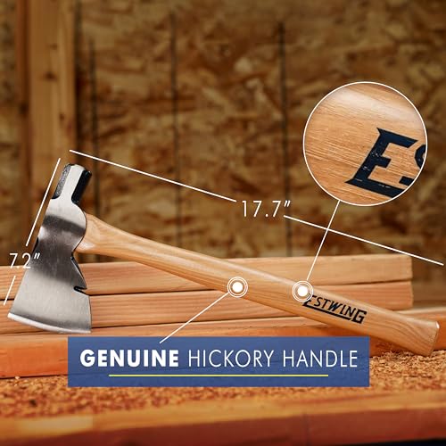 ESTWING Rigger's Axe, 16" Hammer and Axe Combo, MRWR Hickory Handle