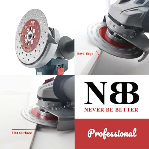 NBB Welded Diamond Disc 3 in 1 High Efficiency and Life Grinding in Granite, Marble, Ceramic, Tiles, Porcelain, Natural Stone, Dry Stone, 22.23 mm, Connected to Angle Grinder (1, Medium)