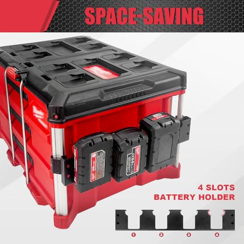 Front Wheel and Battery Holder Fit for Milwaukee Packout Toolbox