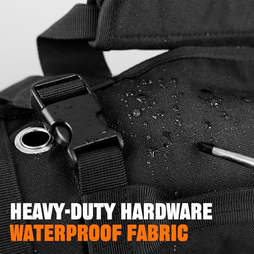 2-Piece Tool Bag Set – Heavy-Duty Roll-Up Waterproof Tool Organizer with 5 Compartments & Small Tool Pouch, Portable Foldable Tool Storage for Electrician, Mechanic, Carpenter, and DIY Projects