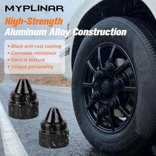 1.375''X24 Aluminum Alloy Cone Shaped Kits, Including 8Pcs Black Cone Shape Parts and 4Pcs Auxiliary Components, 12 Pack Screw Kits Compatible with Kenworth, Peterbilt, Volvo,International Trucks