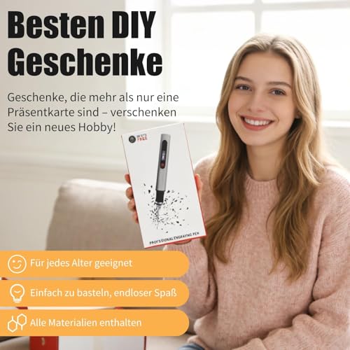 Cordless Rechargeable Engraving Pen, Abnaok Engraving Pen Tool Kit for 50+ Materials, 3-Speed Adjust Electric Engraver Pen for DIY, Artists, Beginner, Personalized Gifts With Carved Paper Templates