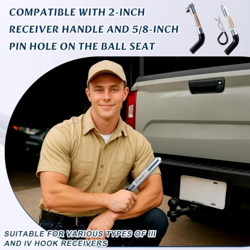 6 Pcs Trailer Hitch Pin Clip 5/8 Inch Steel for 2" Receiver 6