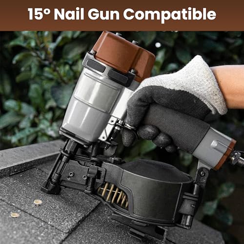 Coil Roofing Nails 1-1/4" x 0.120 – Electro Galvanized 15° Smooth Shank Wire Coil Nails for Roofing Nail Gun, 720 Count (6 Coils) 1-1/4" x 0.120 - 720 PCS