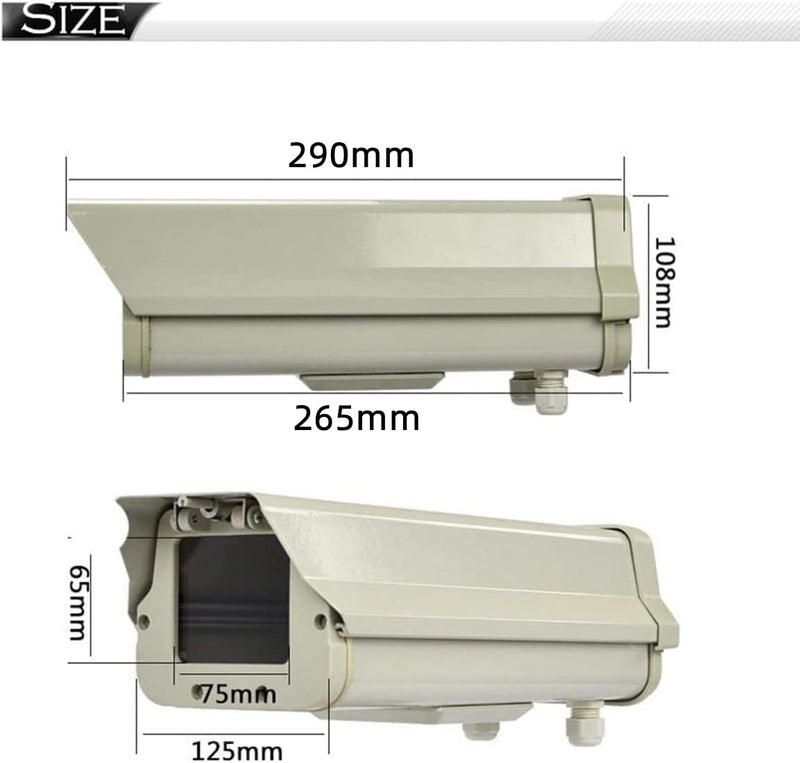 Aluminum Housing CCTV Security Surveillance Outdoor Camera Box Weatherproof Heavy Duty Junction Box Shell for CCTV Surveillance Camera Wall Mounting Bracket
