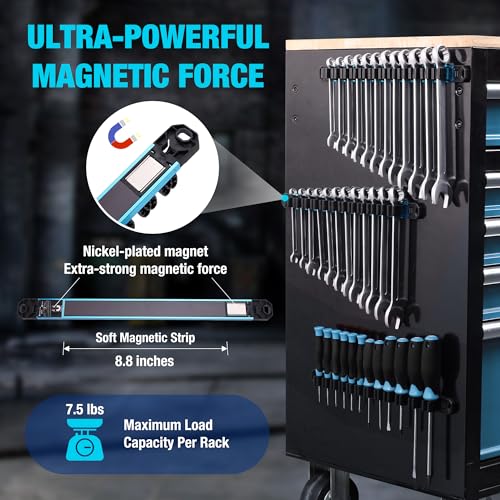 DURATECH 6PCS Magnetic Screwdriver & Wrench Organizer with 72 Slots
