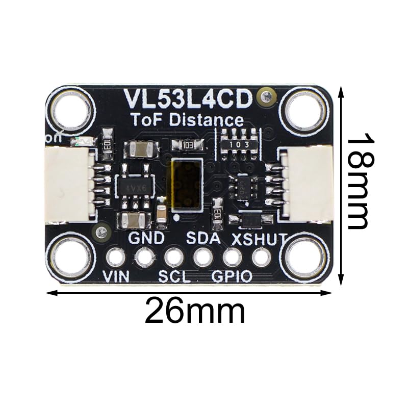 VL53L4CD ToF Range Sensor Module,DC 2.7V-5V Ranging Sensor Breakout 0 to 1300 Millimeters Full Field of View (FoV)