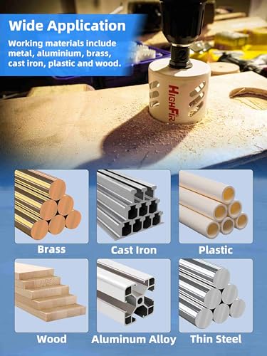 HIGHFIRE 13pcs Hole Saw Set,Bi-Metal Hole Saw Kit, M42 Bi-Metal Hole Cutter Set with General Purpose 3/4" to 2-1/2" 13set