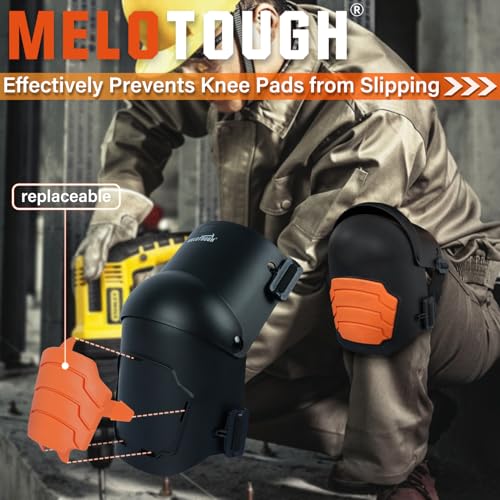 MELOTOUGH Magnetic Suspenders Tool Belt Suspenders with Large Moveable Phone Holder, Pencil Holder,Knee Pads for Work,Construction,Flooring,Gardening