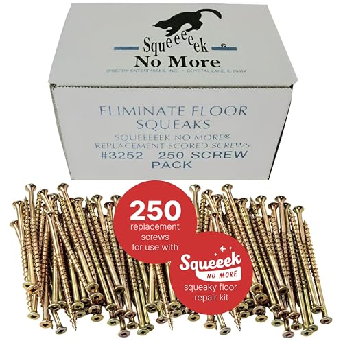 SQUEEEK NO MORE Counter-Snap Screws for SQUEEEK NO MORE Squeaky Floor Repair Kit – Replacement Screws – Zinc-Plated, Rust-Resistant for Hardwood, Carpet, Vinyl & Linoleum Floors (250 Count) 250