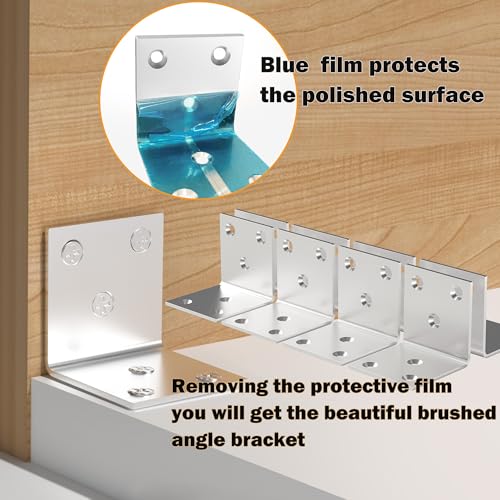 20Pcs Stainless Steel Angle Bracket 2In Heavy Duty Corner Brackets for Wood 20 Pack