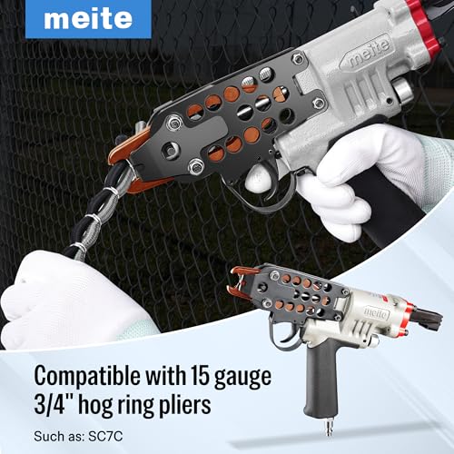meite 15 Gauge 3/4" Hog Rings, 304 Stainless Steel Hog Ring Staples for SC7C Hog Ring Stapler, C Ring Staples for Construction Mesh, Livestock Fencing, Fishing Traps (2,000 Counts) 304 Stainless Steel-2,000 Counts