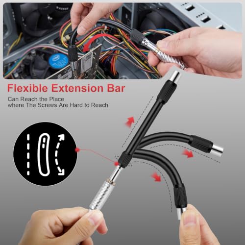 115-In-1 Magnetic Screwdriver Set Ratchet Screwdriver Set S2 Steel Drill Bits Multi-Functional Compact Repair Tool Kit Suitable for Furniture Precision Appliances Bicycles Ideal Gift for Men ‎black