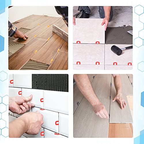 400PCS Plastic Shims, Horseshoe Shims, U Shaped Tile Spacers 1/16", 1/8", 3/16", 1/4" 400