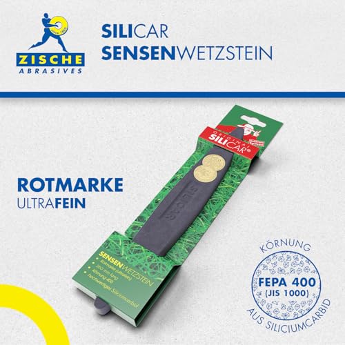 Zische scythe whetstone Silicar red brand ultra fine 260 x 36 x 15 mm - sharpening stone for scythes and sickles - sharpening stone made of silicon carbide - grain FEPA 400