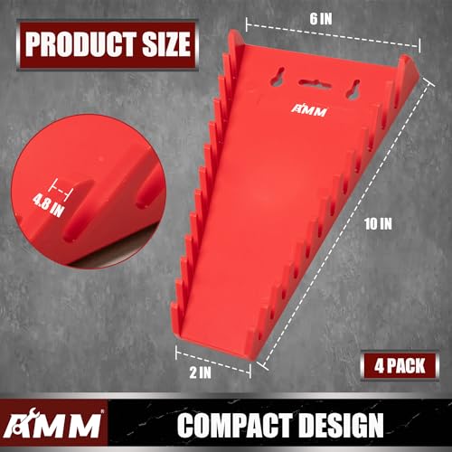 AMM 9-Piece Socket Organizer & 4 Pack Magnetic Wrench Organizer