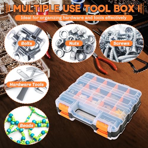 ‎weyleity Small Parts Organizer | Storage Case Tools Box Organizer 34-Compartments