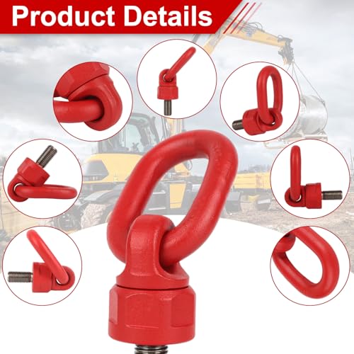 4pcs Eye Bolts M12x18 Load-Bearing 0.5Ton-1Ton Metric Thread Alloy Steel Material 360° Rotatable Eye Ring Alloy Steel Material Industrial-Grade Lifting Sling Tensile Strength >1080MPa 4pcs M12x18
