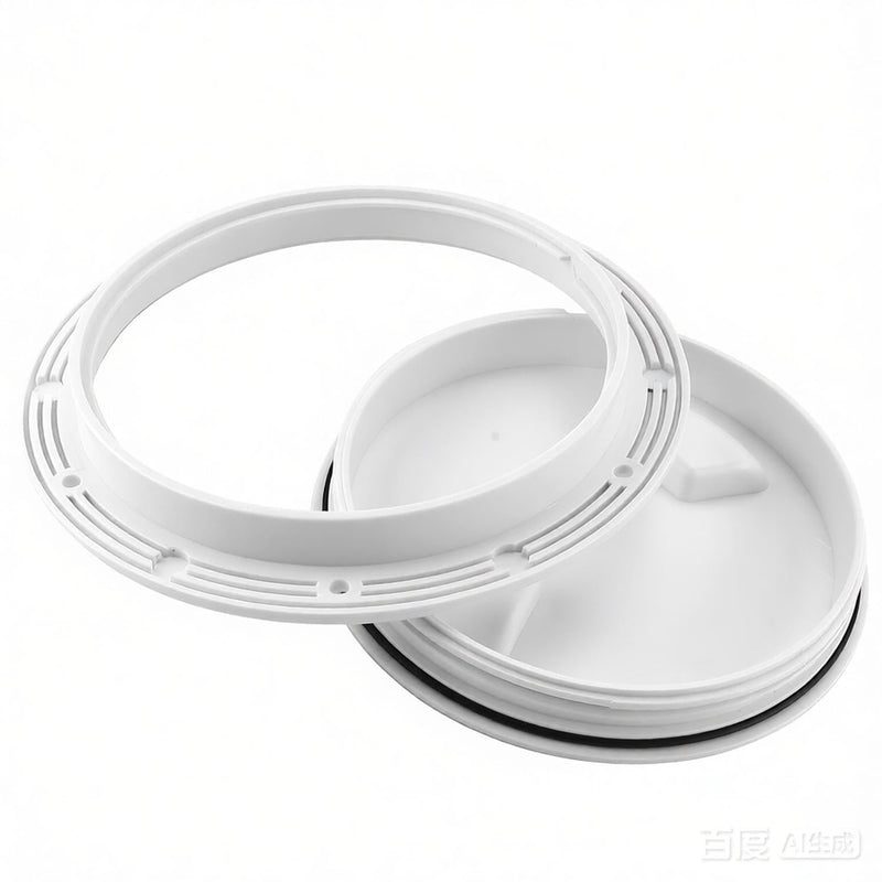 YaeMarine 2-Pack 4" 6" Boat Deck Cover Marine Inspection Hatch Deck Plate Access & Lid Round Non-Slip 6 Inch White