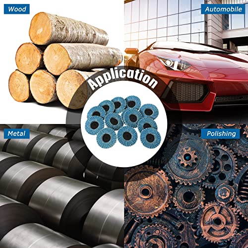 CHENGU 48 Pcs 2" Flap Discs, Die Grinder Accessories Flap Sanding Disc with 1/4" Holder 40 60 80 120 Grit Sanding Discs for Surface Grinding, Stock, Rust Removal, Finishing, Deburring