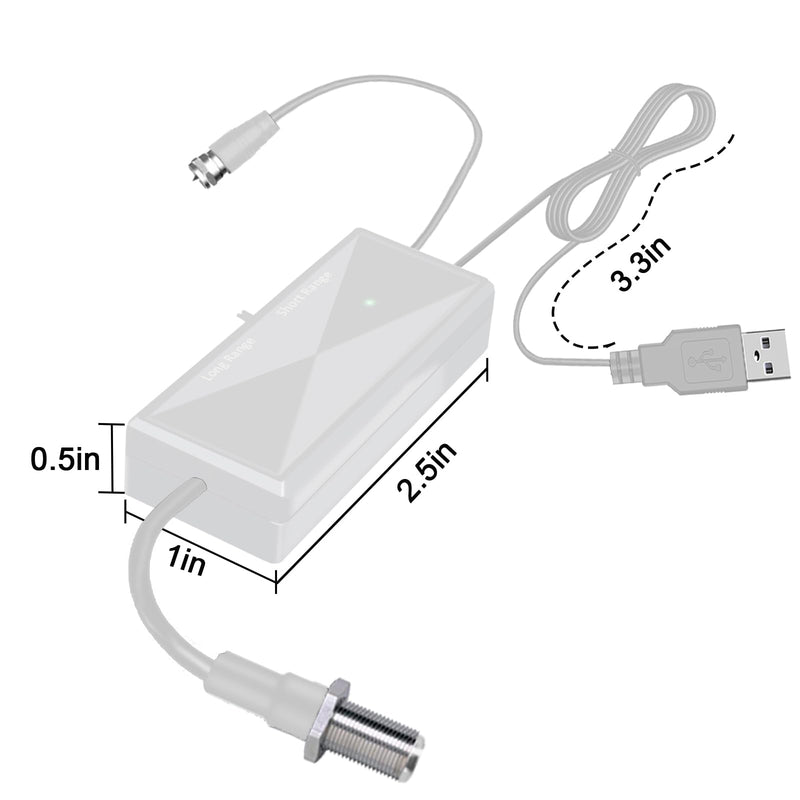 TV Antenna Amplifier Signal Booster, High Gain Powerful Antenna Booster for TV Antennas Indoor Outdoor, Clear Up Pixelated Amplifier, Adjustable Reception Range, USB Power (WTE18) WTE18