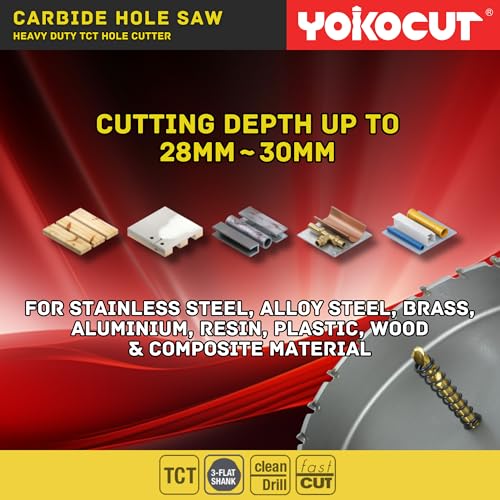 6 Inch Carbide Hole Saw, Hole Cutter Carbide Tipped with Pilot Drill Bit, TCT Hole Saws for Stainless Steel, Metal, Iron, Copper, Brass, Plastic, Wood 6"