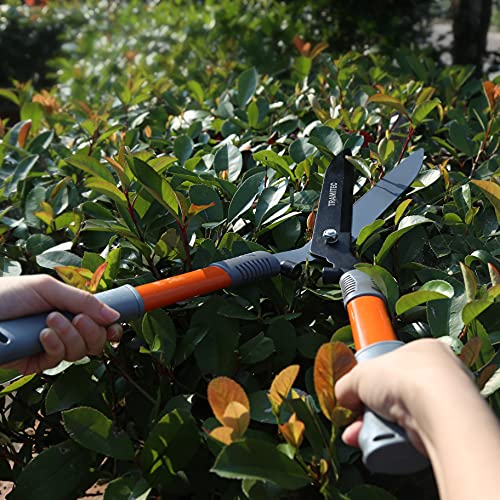 Garden Hedge Shears, Manual hedge Clippers for Shaping Shrubs and Trimming Bushes. Hedge Clippers & Shears made with Durable Carbon Steel Blades, Shock-Absorbing Bumpers and Comfort Grips.