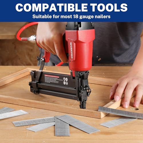 WORKPRO 18 Gauge Brad Nails, 1-1/4 Inch, 6000 Count Brad Nailer Nails