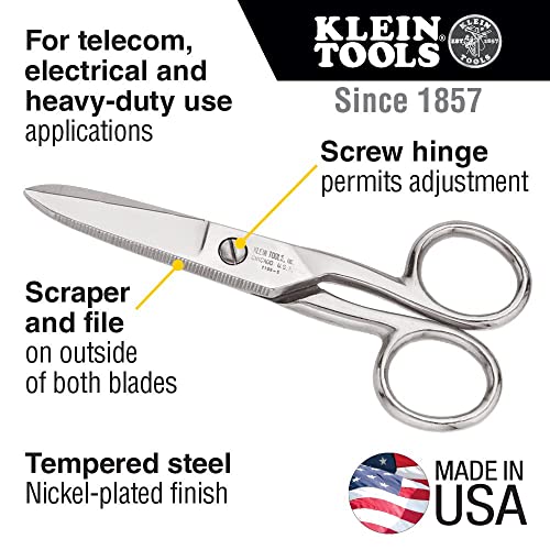 Klein Tools Electrician Scissors and Tradesman Pro Maintenance Tool Pouch Bundle