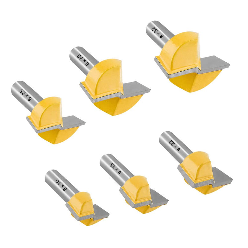 Groove cutter HM set 6 pieces. Diameter 8 mm shaft floor cleaning cutter 10/15/22/25/30/32 mm slot cutter wood cutter face cutter carbide basic cutting edge