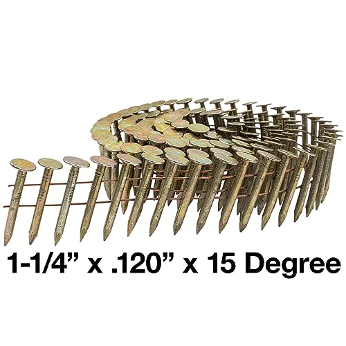 1-1/4" x .120" - 15 Degree - Wire Weld Coiled Roofing Nails - Electro-Galvanized - Small Box ~360 Nails 1¼" x .120"