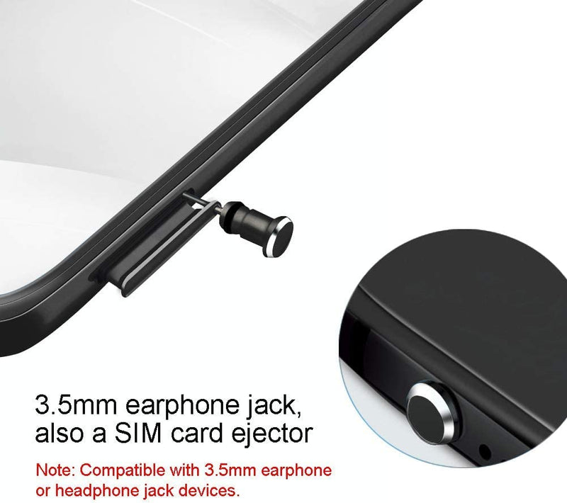 USB C Anti Dust Plugs Protector, Waterproof C Port Cover Cap Phone Charm 4 PCS Compatible with iPhone 15 Plus Pro Max Samsung Galaxy S24/S23/S22/S21/S20 Ultra Earbuds Wireless Charging (Black) Black