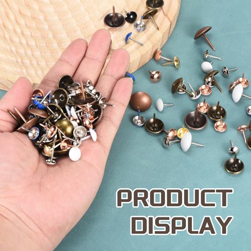 MECCANIXITY Upholstery Tacks for Furniture, 3/4 Inch (19 x 22mm) Metal Round Black Thumb Tacks for Wall Decorative Upholstery Nails DIY Project Home Decor, Pack of 35