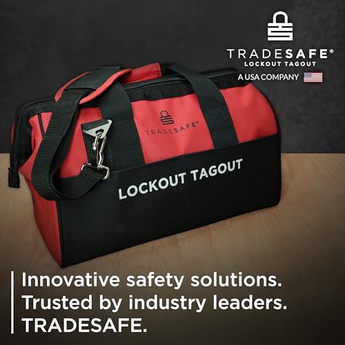 TRADESAFE Lockout Tagout Bag - XL Loto Bag, Heavy Duty Tool Bag Organizer Extra Large