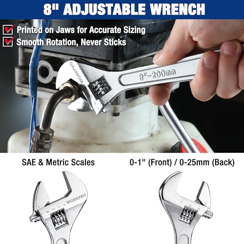 WORKPRO Pliers Set 4-piece Locking Plier Slip-joint Plier Groove Joint Pliers and Adjustable Wrench Home Maintenance Tool Kit