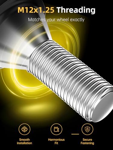 MIKKUPPA M12X1.25 Black Spline Lug Nuts & M12X1.25 Chrome Lug Blots