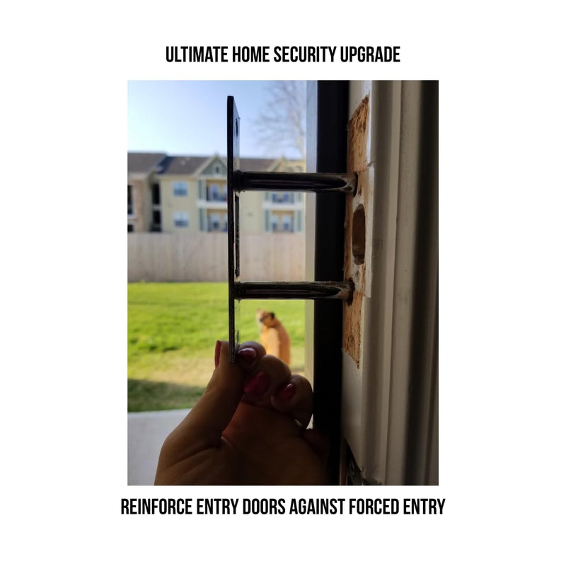Door Reinforcement Lock | Kick-Proof Deadbolt Strike Plate | Ultimate Home Security & Break-in Prevention | Strengthens Door Frame Against Forced Entry Black