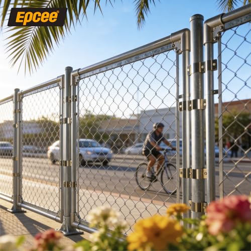 2-3/8" x 1-5/8" Chain Link Fence Panel Clamps, 304 Stainless Steel Saddle Clamp for Fence Post Connection, Heavy-Duty Kennel Clamp for Outdoor Fencing, Dog Kennels, 4pcs 2-3/8"x1-5/8" 4